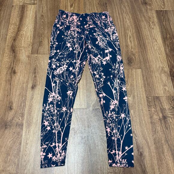 Sweaty Betty The Power Legging Yoga Pants XS Green Pink Star Floral Side Pocket - Picture 1 of 11
